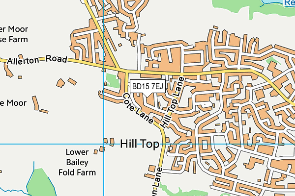 BD15 7EJ map - OS VectorMap District (Ordnance Survey)