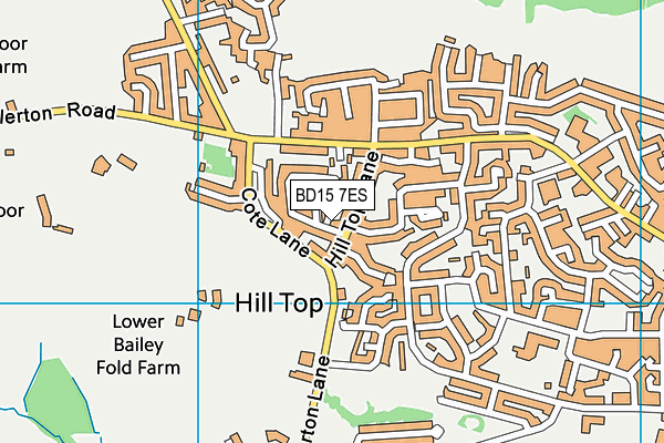 BD15 7ES map - OS VectorMap District (Ordnance Survey)