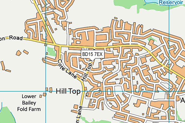 BD15 7EX map - OS VectorMap District (Ordnance Survey)