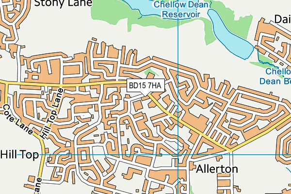 BD15 7HA map - OS VectorMap District (Ordnance Survey)