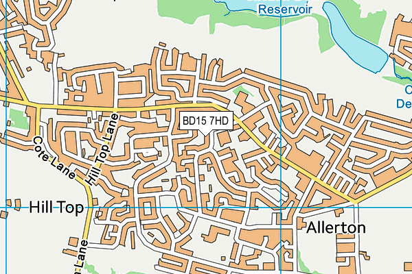 BD15 7HD map - OS VectorMap District (Ordnance Survey)