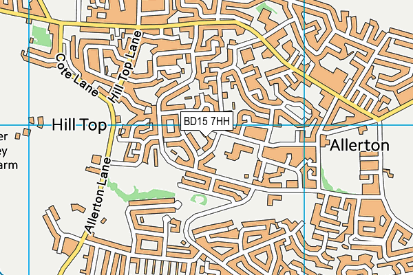BD15 7HH map - OS VectorMap District (Ordnance Survey)