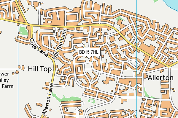 BD15 7HL map - OS VectorMap District (Ordnance Survey)