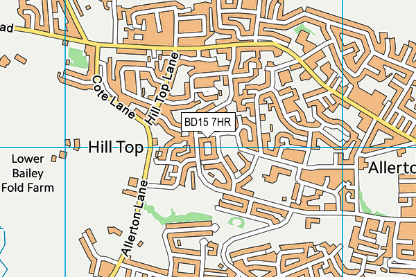 BD15 7HR map - OS VectorMap District (Ordnance Survey)