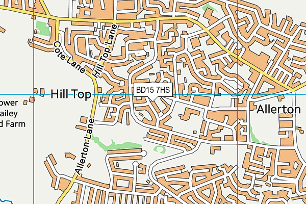 BD15 7HS map - OS VectorMap District (Ordnance Survey)