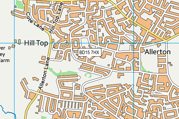 BD15 7HX map - OS VectorMap District (Ordnance Survey)