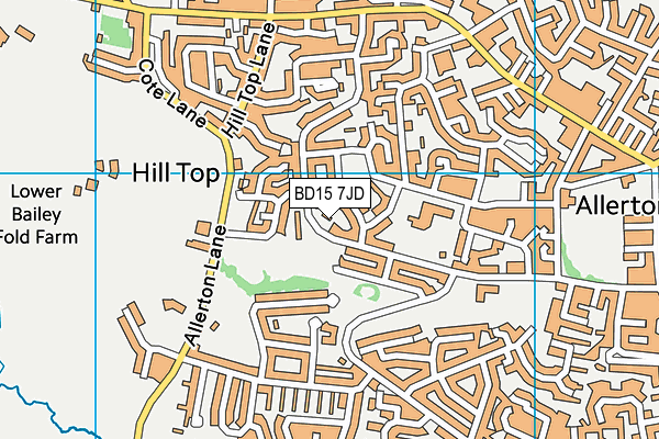 BD15 7JD map - OS VectorMap District (Ordnance Survey)