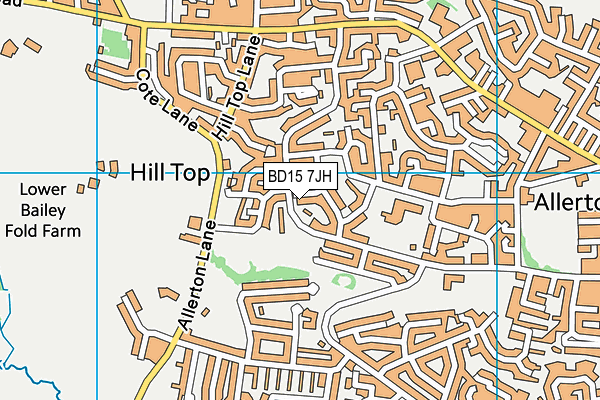 BD15 7JH map - OS VectorMap District (Ordnance Survey)