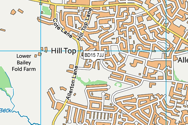 BD15 7JJ map - OS VectorMap District (Ordnance Survey)