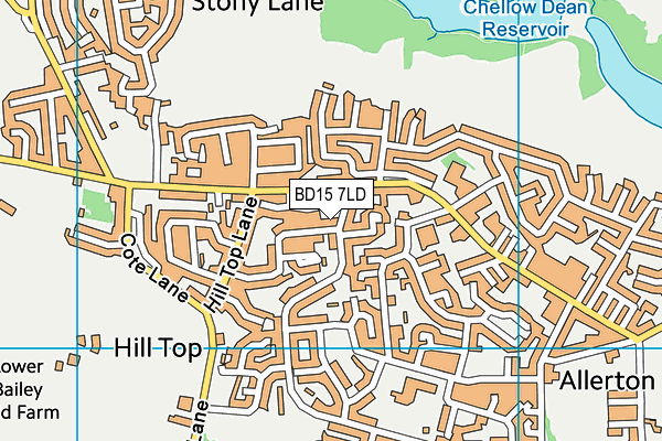 BD15 7LD map - OS VectorMap District (Ordnance Survey)