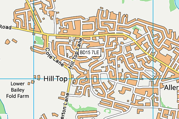 BD15 7LE map - OS VectorMap District (Ordnance Survey)