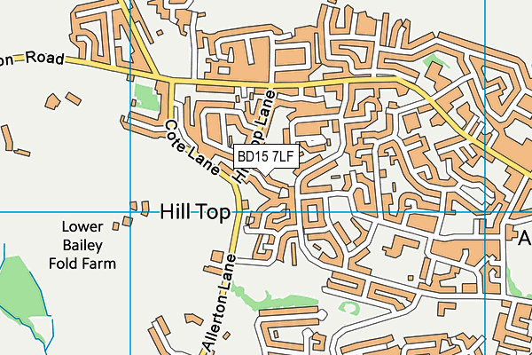 BD15 7LF map - OS VectorMap District (Ordnance Survey)