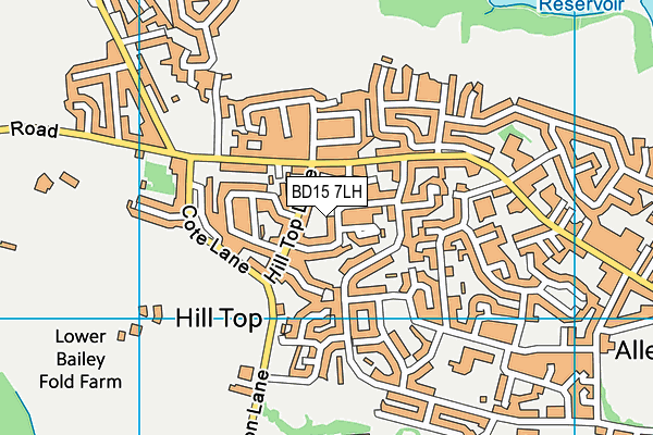 BD15 7LH map - OS VectorMap District (Ordnance Survey)