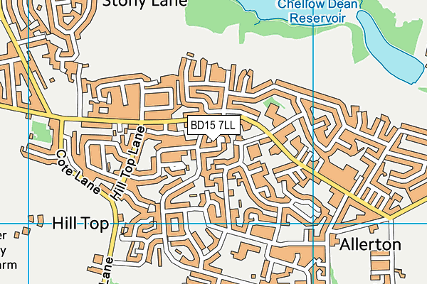 BD15 7LL map - OS VectorMap District (Ordnance Survey)