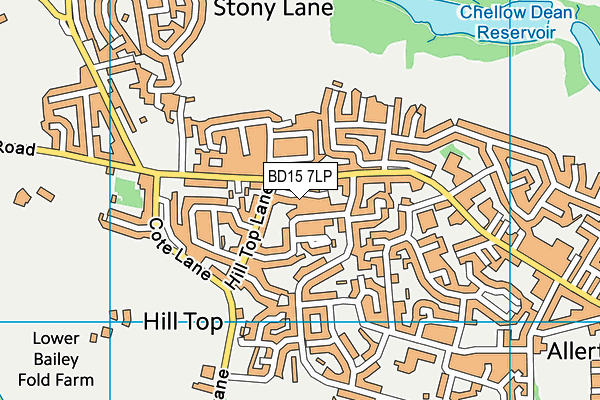 BD15 7LP map - OS VectorMap District (Ordnance Survey)