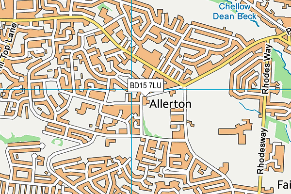 Allerton Cricket Club map (BD15 7LU) - OS VectorMap District (Ordnance Survey)