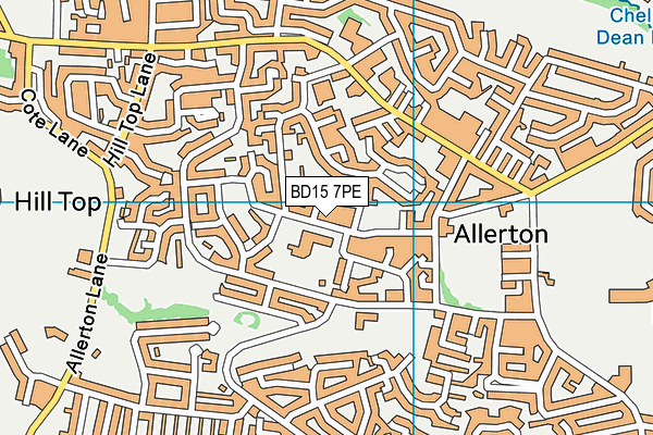BD15 7PE map - OS VectorMap District (Ordnance Survey)