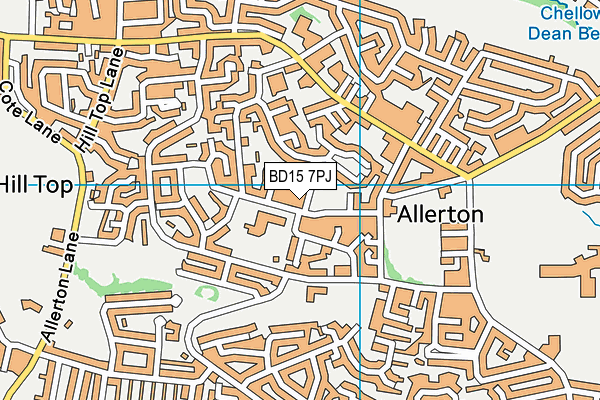 BD15 7PJ map - OS VectorMap District (Ordnance Survey)