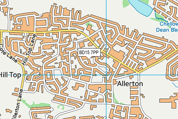 BD15 7PP map - OS VectorMap District (Ordnance Survey)