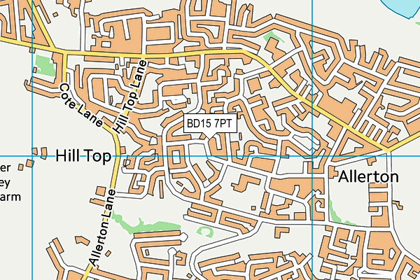 BD15 7PT map - OS VectorMap District (Ordnance Survey)