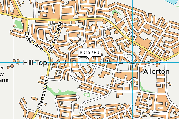 BD15 7PU map - OS VectorMap District (Ordnance Survey)