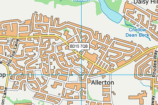 BD15 7QB map - OS VectorMap District (Ordnance Survey)