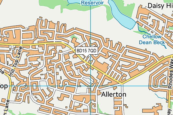 BD15 7QD map - OS VectorMap District (Ordnance Survey)