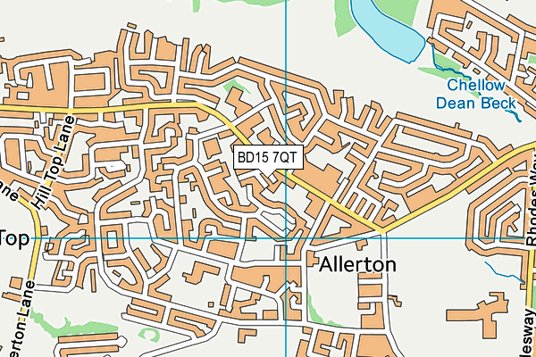 BD15 7QT map - OS VectorMap District (Ordnance Survey)