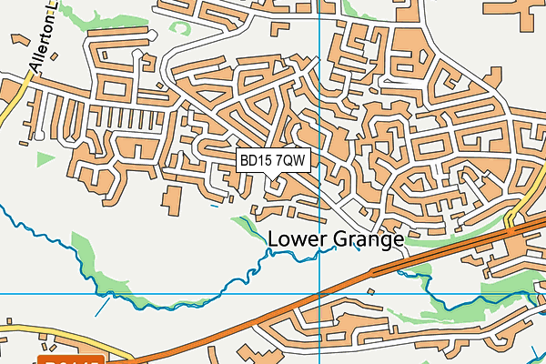 BD15 7QW map - OS VectorMap District (Ordnance Survey)