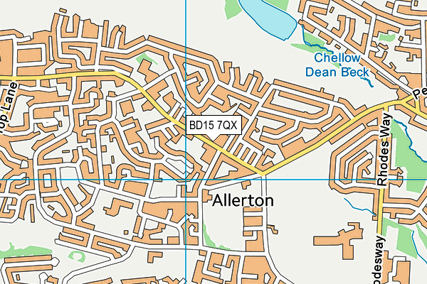 BD15 7QX map - OS VectorMap District (Ordnance Survey)