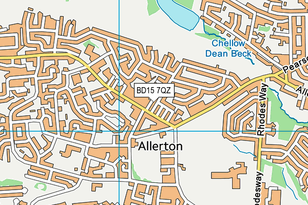 BD15 7QZ map - OS VectorMap District (Ordnance Survey)