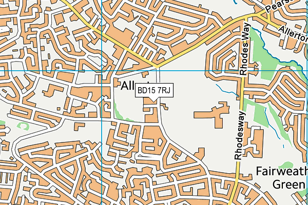 BD15 7RJ map - OS VectorMap District (Ordnance Survey)