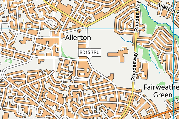 Dixons Allerton Academy (Closed) map (BD15 7RU) - OS VectorMap District (Ordnance Survey)