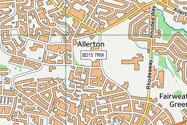 BD15 7RW map - OS VectorMap District (Ordnance Survey)