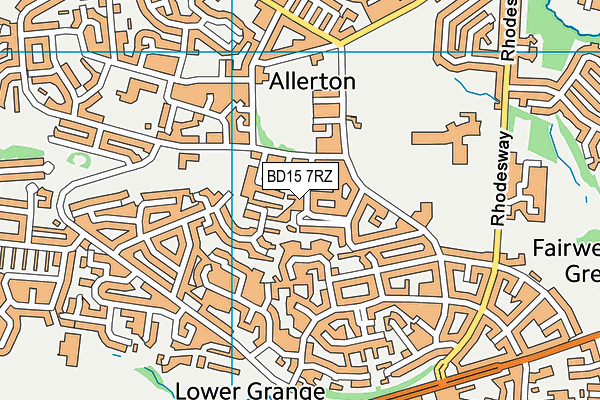 BD15 7RZ map - OS VectorMap District (Ordnance Survey)