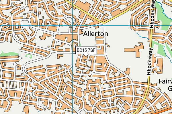 BD15 7SF map - OS VectorMap District (Ordnance Survey)