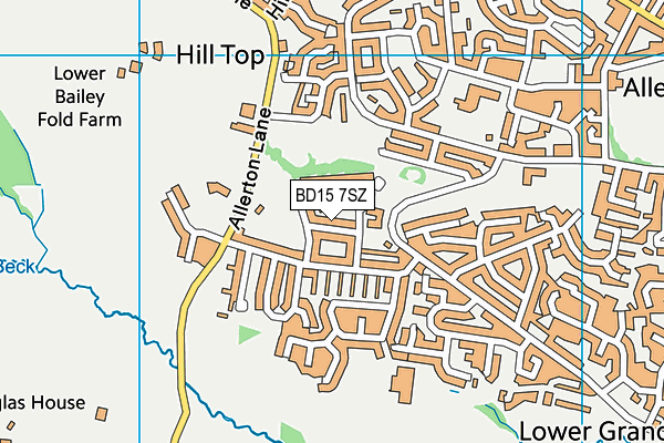 BD15 7SZ map - OS VectorMap District (Ordnance Survey)