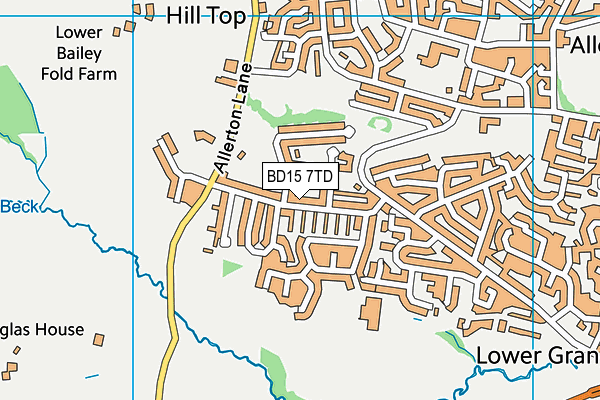 BD15 7TD map - OS VectorMap District (Ordnance Survey)