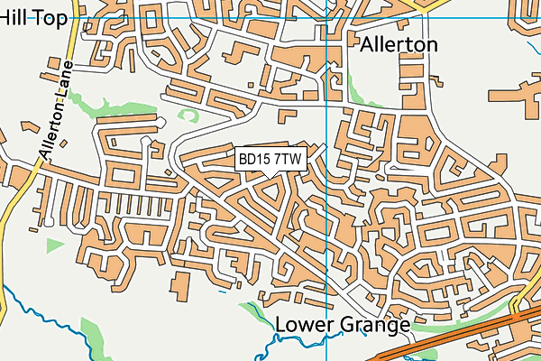 BD15 7TW map - OS VectorMap District (Ordnance Survey)