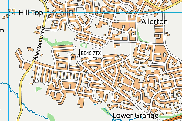 BD15 7TX map - OS VectorMap District (Ordnance Survey)