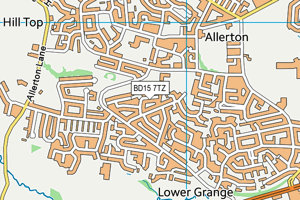 BD15 7TZ map - OS VectorMap District (Ordnance Survey)