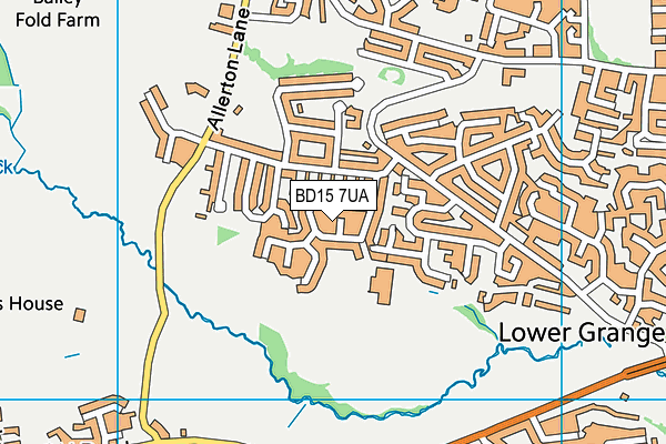 BD15 7UA map - OS VectorMap District (Ordnance Survey)