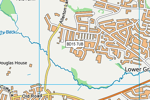 BD15 7UB map - OS VectorMap District (Ordnance Survey)