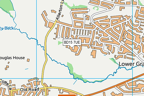 BD15 7UE map - OS VectorMap District (Ordnance Survey)