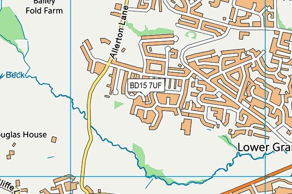 BD15 7UF map - OS VectorMap District (Ordnance Survey)