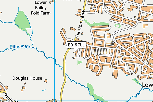 BD15 7UL map - OS VectorMap District (Ordnance Survey)