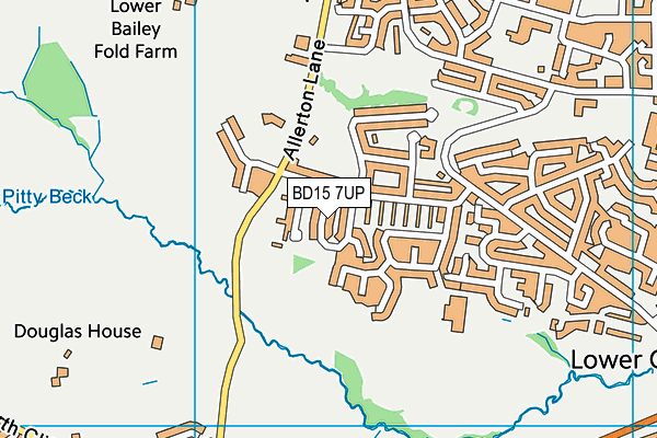 BD15 7UP map - OS VectorMap District (Ordnance Survey)