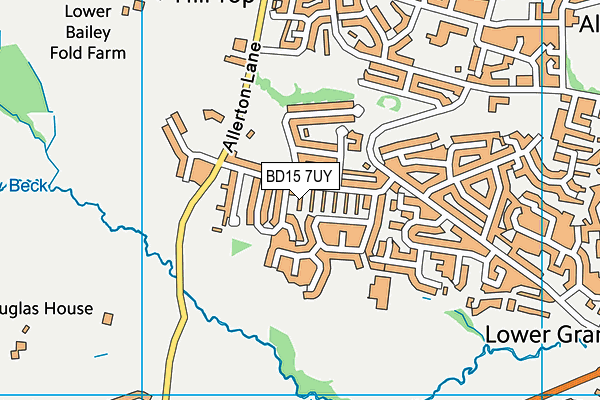 BD15 7UY map - OS VectorMap District (Ordnance Survey)