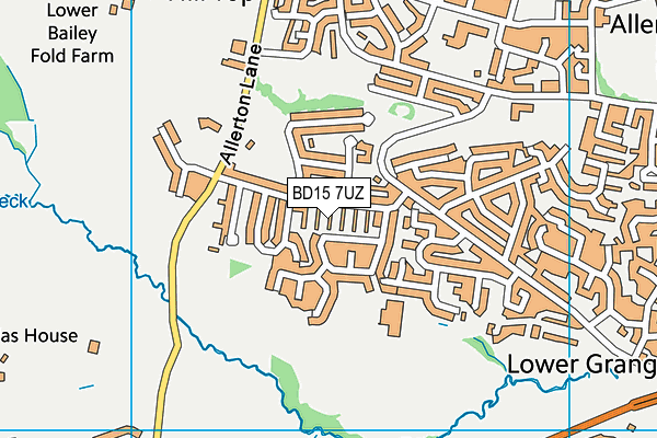 BD15 7UZ map - OS VectorMap District (Ordnance Survey)