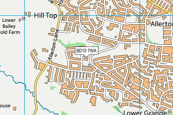 BD15 7WA map - OS VectorMap District (Ordnance Survey)